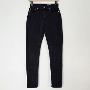 Rag and Bone Wythe High Rise Skinny Ankle Jeans Womens 25 Washed Black